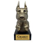 Bronze Hund Statue 16 "Dobermann"